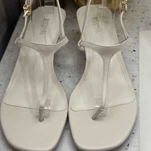 Michael Kors Cream Sandals Minimalist Design